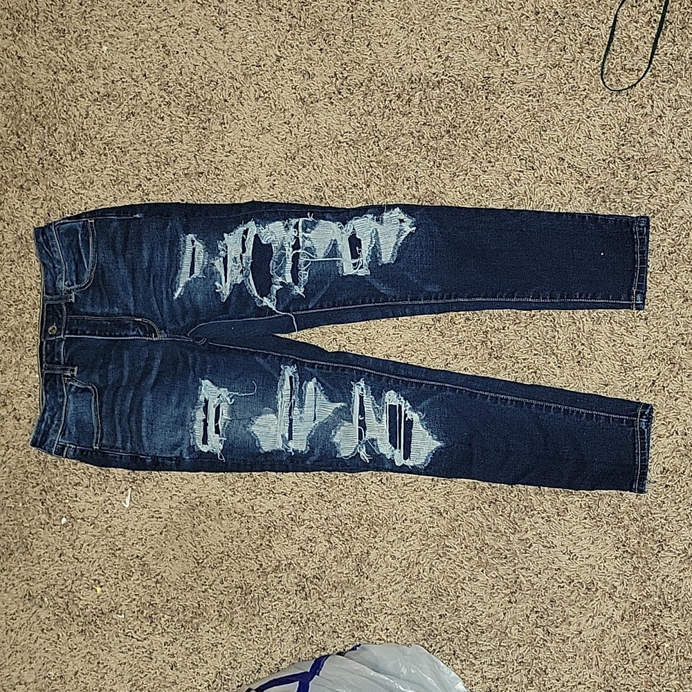 Fake distressed AE jeans